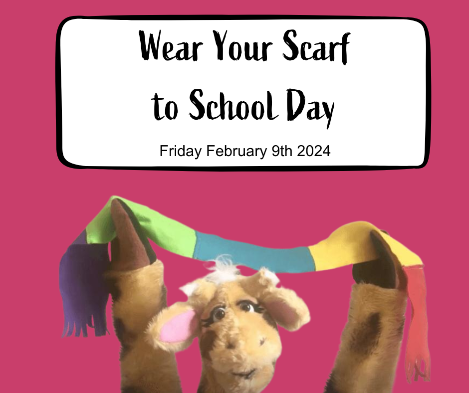 Wear Your Scarf to School Day image with Harold the giraffe